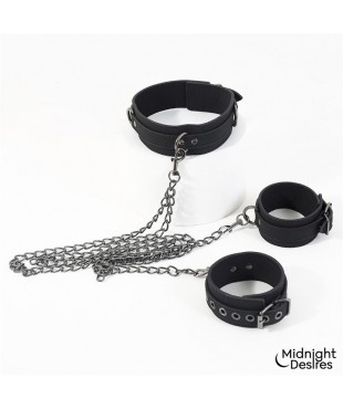 Collar con Esposas para Tobillos con Cadena