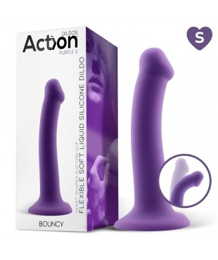 Bouncy Dildo Silicona Líquida Hiper Flexible 6.5 - 16.5 cm Talla S Púrpura