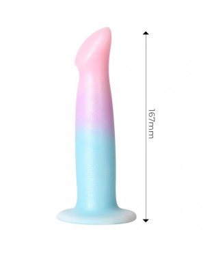 Dildo con Vibracion y Ventosa Color Degradado 17 cm Dildo con Vibracion y Ventosa Color Degradado 17 cm