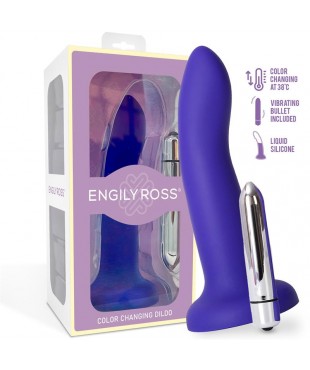 Dildo que Cambia de Color Púrpura a Rosa Talla S 14 cm