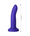 Dildo con Vibracion que Cambia de Color Azul a Purpura Talla M 17 cm