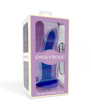 Dildo con Vibracion que Cambia de Color Azul a Purpura Talla M 17 cm Dildo con Vibracion que Cambia de Color Azul a Purpura Talla M 17 cm