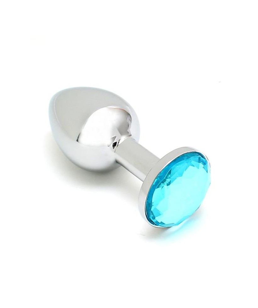 Plug Anal de Metal Sofia con Joya Azul Plug Anal de Metal Sofia con Joya Azul