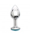 Plug Anal de Metal Sofia con Joya Azul