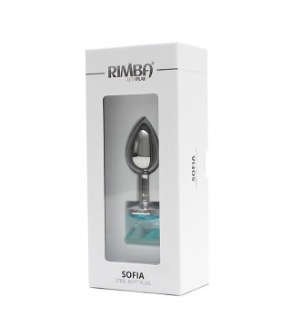Plug Anal de Metal Sofia con Joya Azul Plug Anal de Metal Sofia con Joya Azul