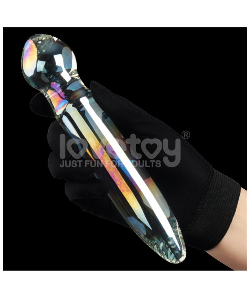 Dildo de Cristal que Brilla en la Oscuridad Twilight Gleam Prism Glass