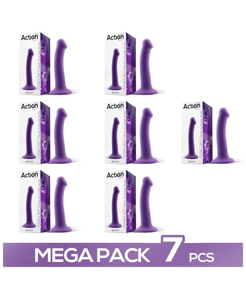 Pack de 7 Bouncy Dildo Silicona Liquida Flexible 65 165 cm