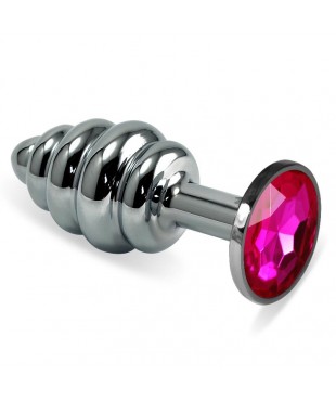 Plug Anal en Espiral Rosebud con Joya Fuchsia