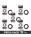 Pack de 5 Anillo Pene Silicona Liquida 34 cm