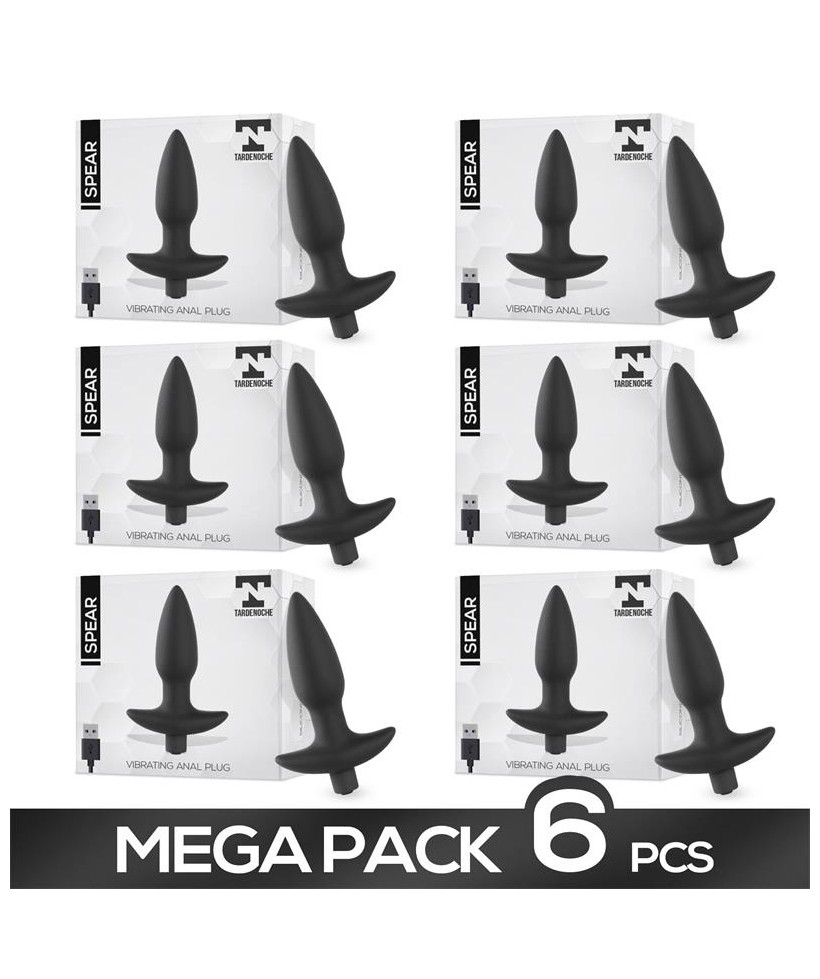 Pack de 6 Spear Plug Anal con Vibracion USB Silicona