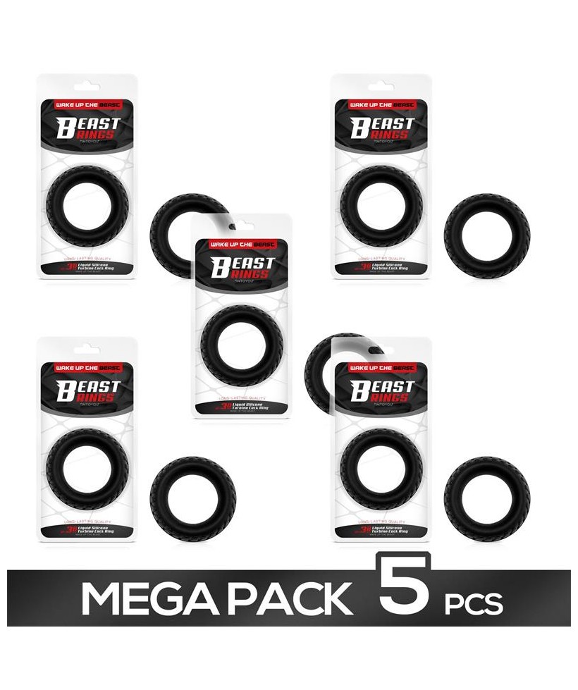 Pack de 5 Anillo para el Pene Silicona Liquida Turbine 30 mm Pack de 5 Anillo para el Pene Silicona Liquida Turbine 30 mm