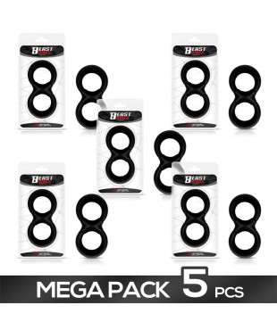 Pack de 5 Anillo para el Pene y Testículos Silicona Líquida 25 mm