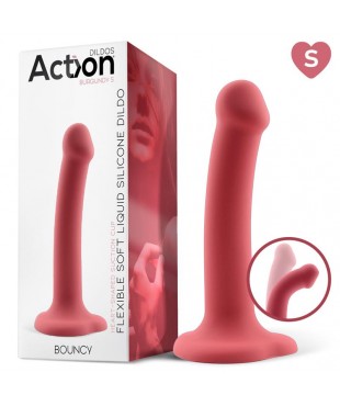 Bouncy Dildo Silicona Líquida Hiper Flexible 6.5 - 16.5 cm Talla S Burgundy