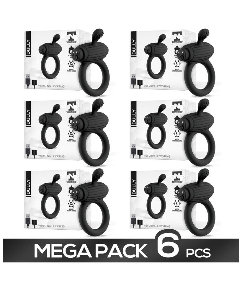 Pack de 6 Dully Anillo Vibrador con USB Magnetico Silicona