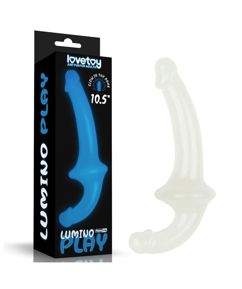 Dildo doble Lumino Play Luz Azul 105 Dildo doble Lumino Play Luz Azul 105