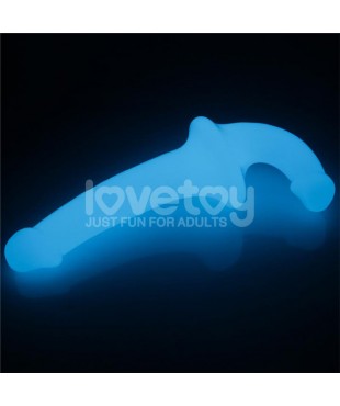 Dildo doble Lumino Play Luz Azul 105 Dildo doble Lumino Play Luz Azul 105