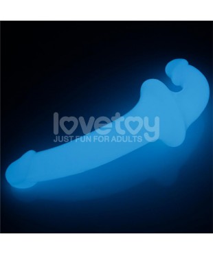 Dildo doble Lumino Play Luz Azul 105 Dildo doble Lumino Play Luz Azul 105
