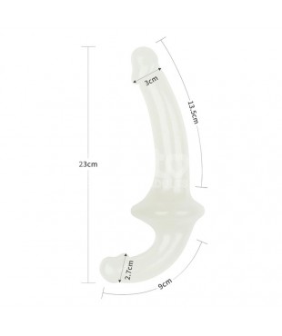 Dildo doble Lumino Play Luz Azul 105 Dildo doble Lumino Play Luz Azul 105