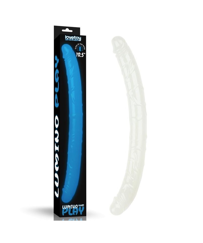 Dildo Doble Lumino Luz Azul 185 Dildo Doble Lumino Luz Azul 185