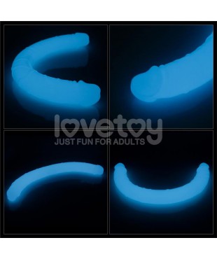 Dildo Doble Lumino Luz Azul 185 Dildo Doble Lumino Luz Azul 185