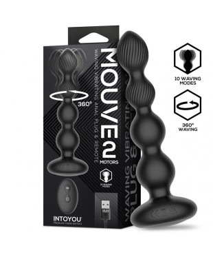 Mouve Plug Anal con Waving y Vibración con Control Remoto 2 Motores