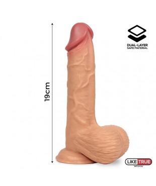 Fentok Dildo Realista Testiculos Completos Dual Layer Retractil 75