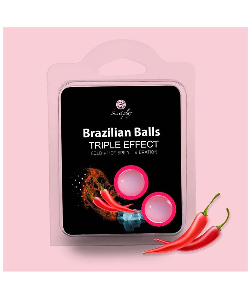 Set 2 Brazilian Balls Triple Efecto Calor Frio y Vibracion