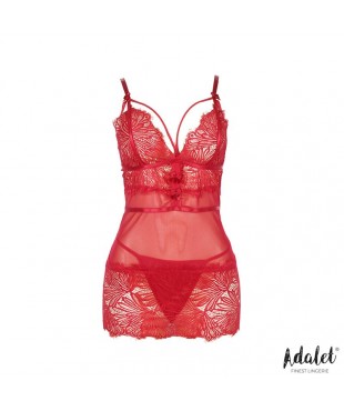 Zoe Babydoll Espalda Abierta y Tanga Rojo Zoe Babydoll Espalda Abierta y Tanga Rojo