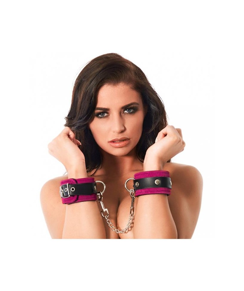 Esposas de Cuero Rosa Ajustable Esposas de Cuero Rosa Ajustable