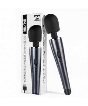 Wand Massager Relyme USB Silicone Black