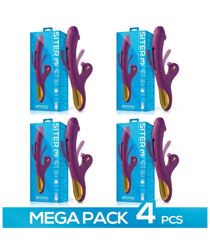 Pack de 4 Siter Vibrador con Lengua Movimiento Flipping y Bola Golpeteo