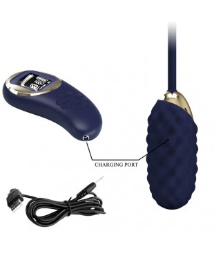Vivian Huevo Vibrador con Control Remoto con Pantalla Digital Azul Vivian Huevo Vibrador con Control Remoto con Pantalla Digital Azul