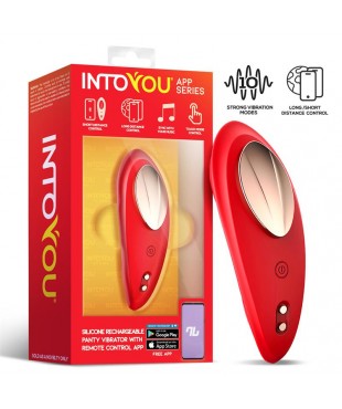 Vibrador de Braguita con APP Silicona Rojo