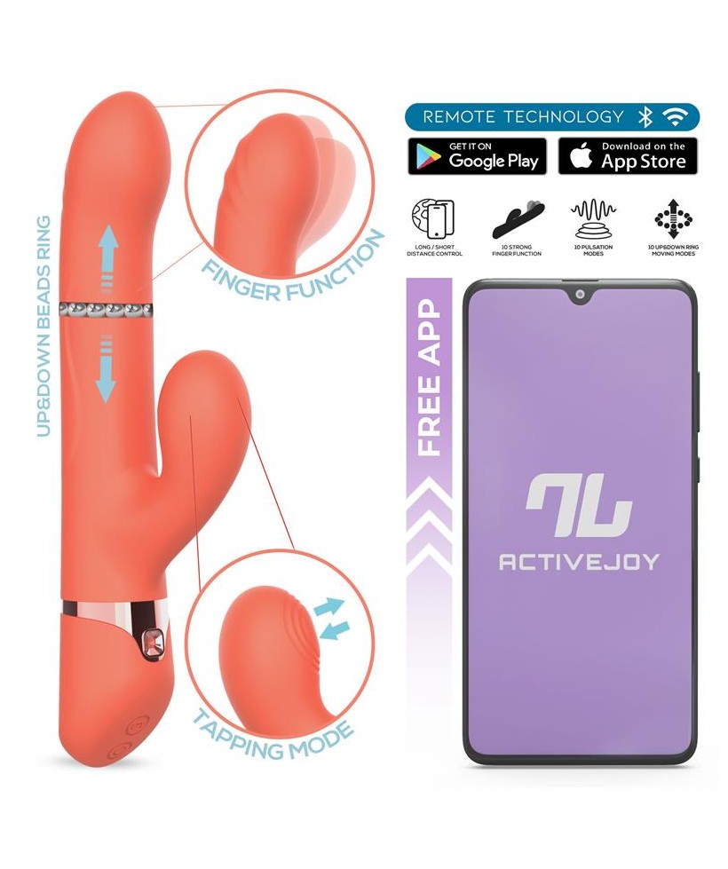 Mindy Vibrador con Anillo de Bolas Up and Down Finger y Pulsacion con APP