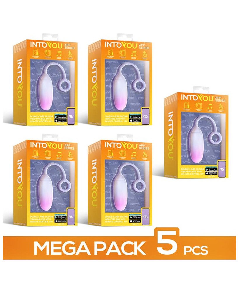 Pack de 5 Huevo Vibrador con APP Rosa Azul