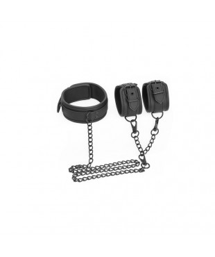 Set de Collar y Esposas para Munecas Cuero Vegano Set de Collar y Esposas para Munecas Cuero Vegano