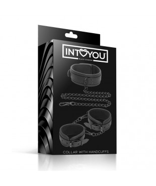 Set de Collar y Esposas para Munecas Cuero Vegano Set de Collar y Esposas para Munecas Cuero Vegano