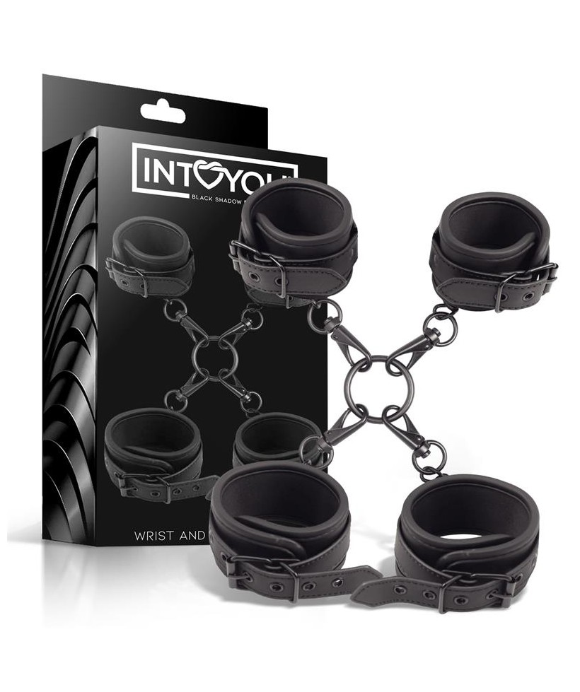 Set de Esposas para Tobillos y Munecas Cuero Vegano Set de Esposas para Tobillos y Munecas Cuero Vegano