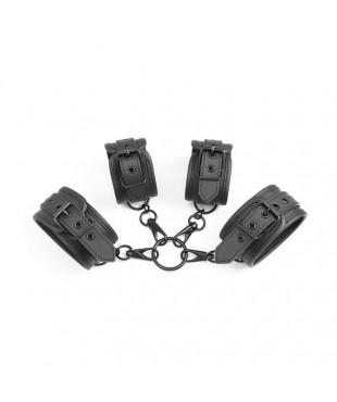 Set de Esposas para Tobillos y Munecas Cuero Vegano Set de Esposas para Tobillos y Munecas Cuero Vegano