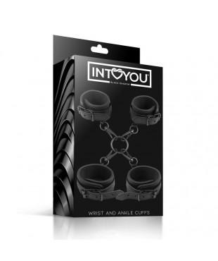 Set de Esposas para Tobillos y Munecas Cuero Vegano Set de Esposas para Tobillos y Munecas Cuero Vegano