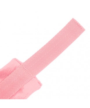 Esposas de Tela con Velcro para Munecas con Pelo Largo Rosa