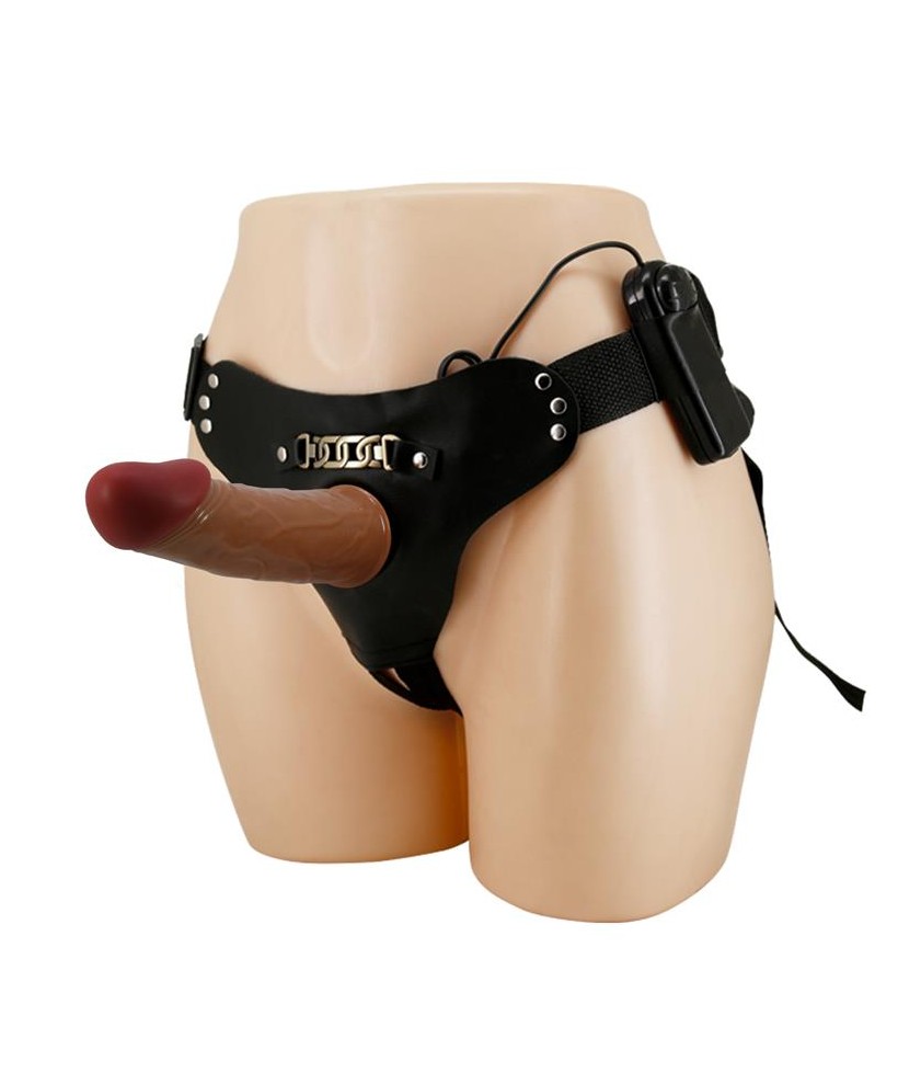 Arnes con Dildo Hueco y Vibracion con Control Remoto Starks Arnes con Dildo Hueco y Vibracion con Control Remoto Starks