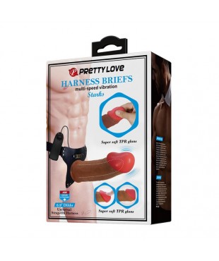 Arnes con Dildo Hueco y Vibracion con Control Remoto Starks Arnes con Dildo Hueco y Vibracion con Control Remoto Starks