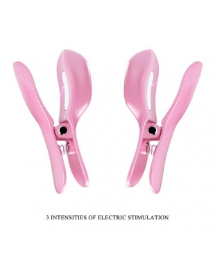 Surprise Box Huevo Vibrador y Pinzas para Pezones con Electro Estimulación Rosa