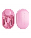 Surprise Box Huevo Vibrador y Pinzas para Pezones con Electro Estimulacion Rosa