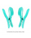 Surprise Box Huevo Vibrador y Pinzas para Pezones con Electro Estimulacion Azul