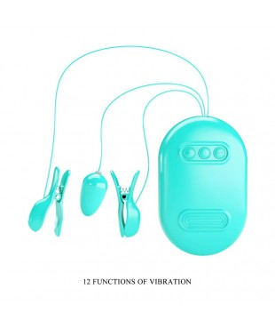 Surprise Box Huevo Vibrador y Pinzas para Pezones con Electro Estimulacion Azul Surprise Box Huevo Vibrador y Pinzas para Pezones con Electro Estimulacion Azul