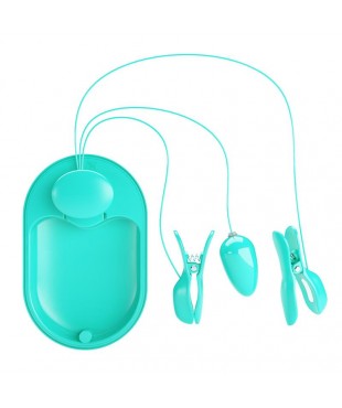 Surprise Box Huevo Vibrador y Pinzas para Pezones con Electro Estimulacion Azul Surprise Box Huevo Vibrador y Pinzas para Pezones con Electro Estimulacion Azul