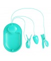 Surprise Box Huevo Vibrador y Pinzas para Pezones con Electro Estimulacion Azul
