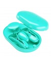 Surprise Box Huevo Vibrador y Pinzas para Pezones con Electro Estimulacion Azul